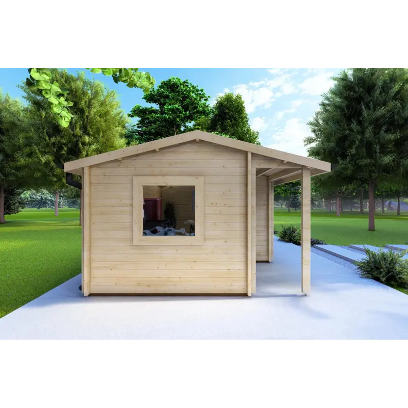 Gartenhaus Holz SONIA 6x4, 44mm, linke Seite