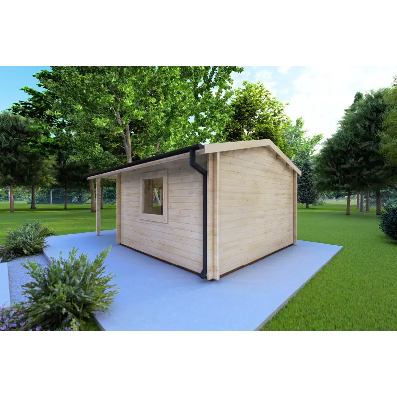 Gartenhaus Holz SONIA 6x4, 44mm, rechte Seite