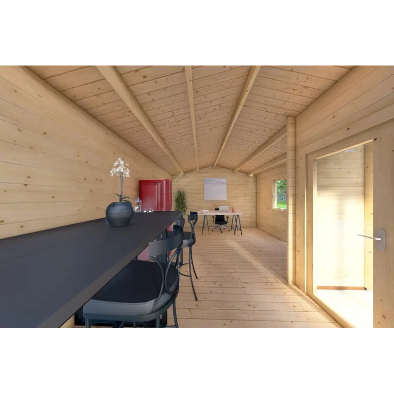 Gartenhaus Holz SONIA 6x4, 44mm, Innenansicht