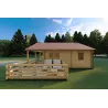 Abgelegenes Haus SMERALDA 6×6, 36 m², mit begehbarer Galerie und 19 m² Terrasse, 44/100/44 mm, rechte Seite