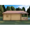 Abgelegenes Haus SMERALDA 6×6, 36 m², mit begehbarer Galerie und 19 m² Terrasse, 44/100/44 mm, linke Seite