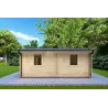 Isolierte Blockbohlenhaus IRMA 5x6, 44/100/44 mm, rechte Seite