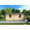 Isolierte Blockbohlenhaus IRMA 5x6, 44/100/44 mm, linke Seite