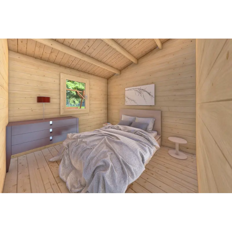 Winterfestes Holzhaus IRMA 6x6, 44/100/44 mm, Hauptschlafzimmer
