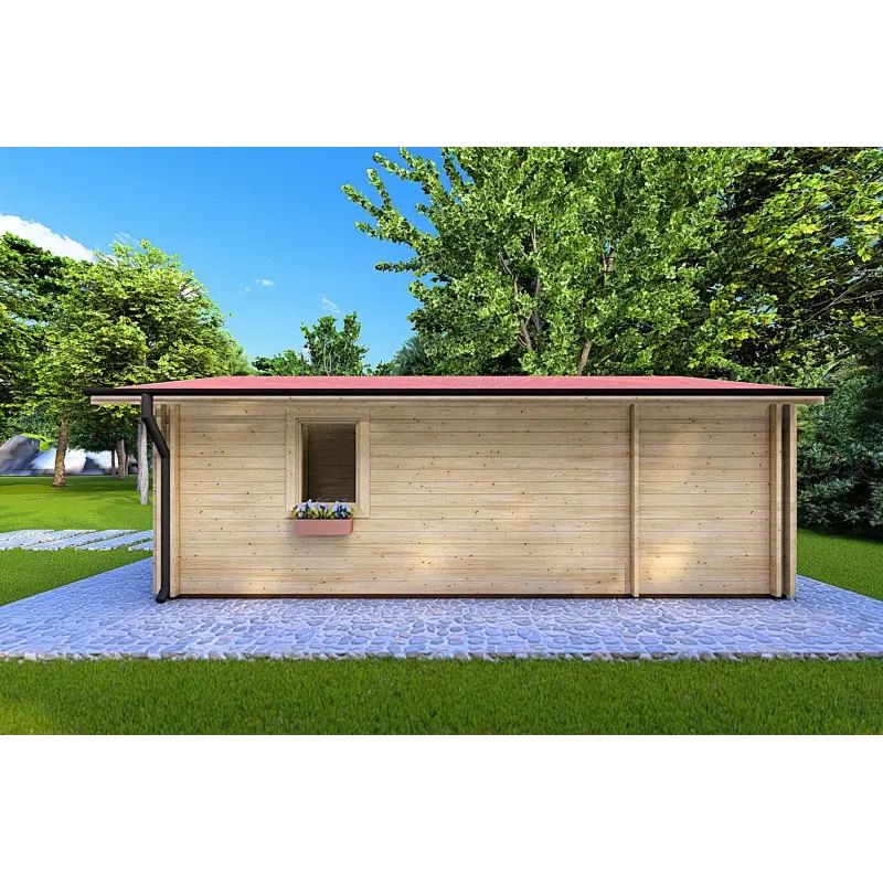 Isolierte Blockbohlenhaus Dalia 6x8, 44/100/44 mm, rechte Seite