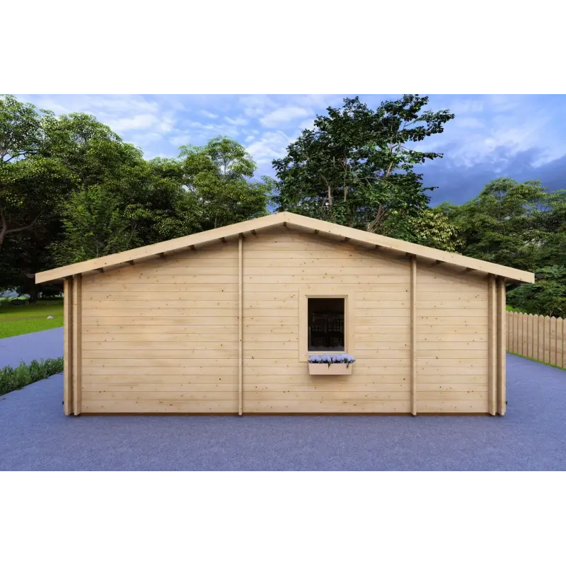 Winterfestes Holzhaus GIADA 10x7.20, 44/100/44 mm, rechte Seite