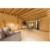 Winterfestes Holzhaus GIADA 10x7.20, 44/100/44 mm, Innenansicht offener Wohnbereich