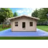 Winterfestes Holzhaus LARA 6x8, 44/100/44 mm, Frontansicht