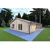 Winterfestes Holzhaus NIZZA 8x14.5, 44/100/44 mm, Frontansicht rechte Seite