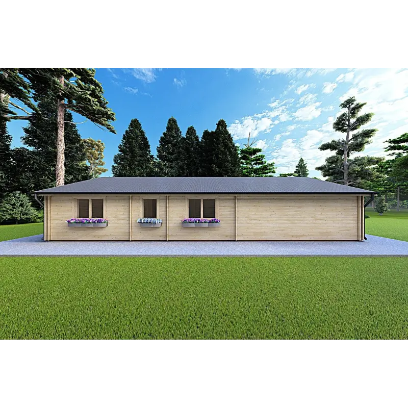 Winterfestes Holzhaus NIZZA 8x14.5, 44/100/44 mm, rechte Seite