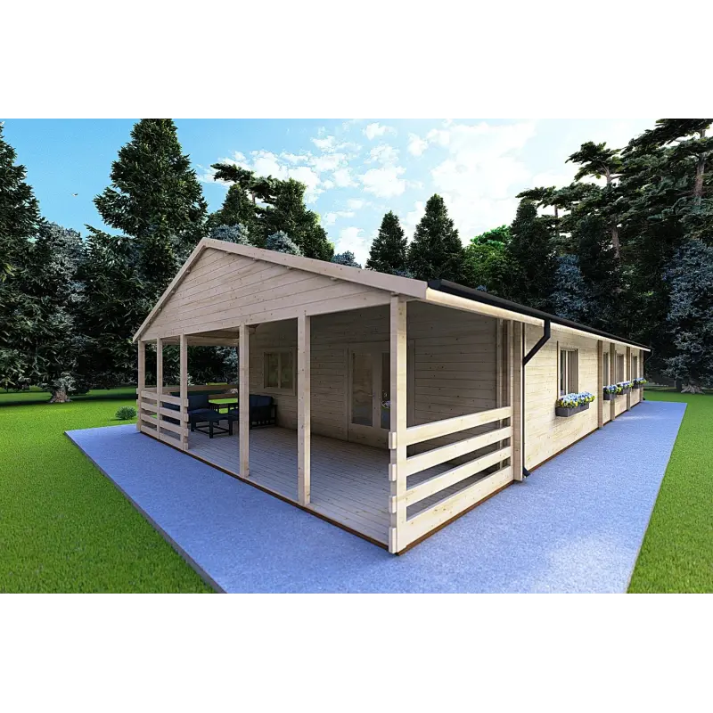 Abgelegenes Haus Sofia 8x14.50, 44/100/44 mm, Frontansicht rechte Seite