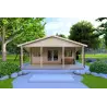Moderne Holzhaus PERLA 6x6, 44mm, Frontansicht