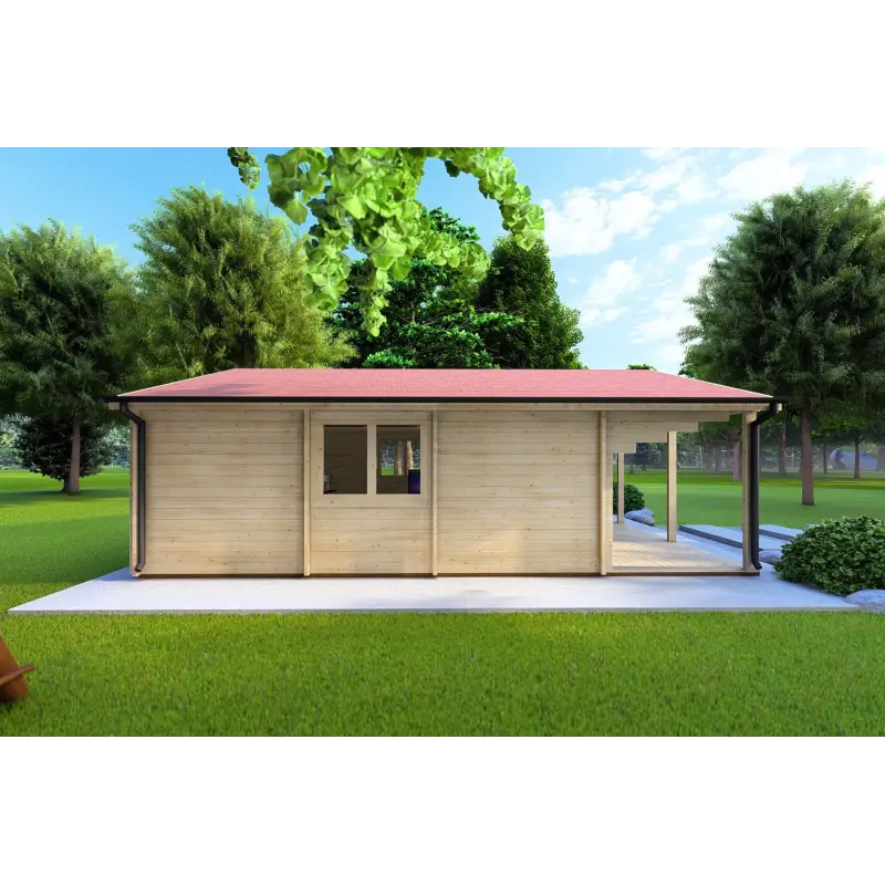 Moderne Holzhaus PERLA 6x6, 44mm, linke Seite