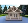 Winterfestes Holzhaus mit Schlafboden und Terrasse GAIA 33.30 m², 44/100/44 mm, Frontansicht