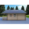 Winterfestes Holzhaus mit Schlafboden und Terrasse GAIA 33.30 m², 44/100/44 mm, rechte Seite