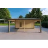 Holz-Einzelgarage mit Carport 3x6, 44mm, rechte Seite