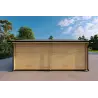 Holz-Einzelgarage mit Carport 3x6, 44mm, linke Seite