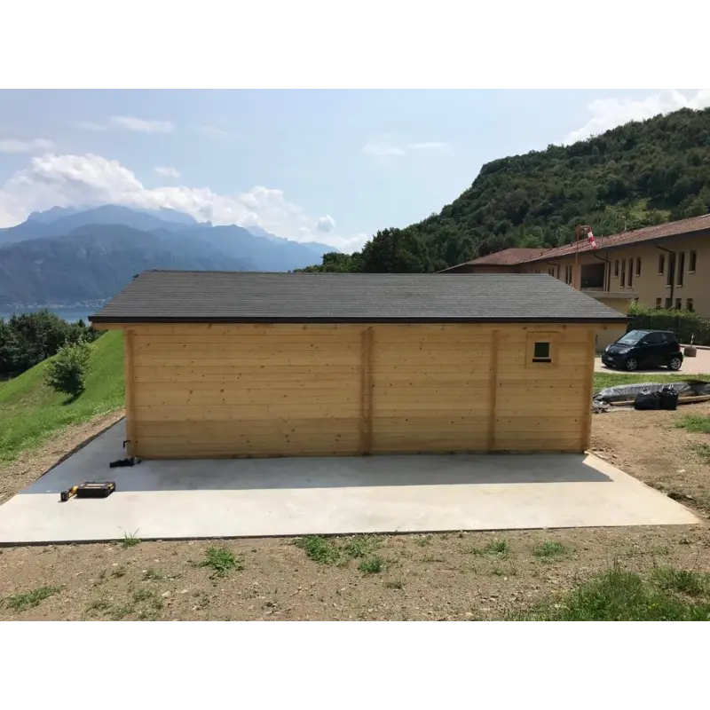 Holzhaus​ AUGUSTA 8x6, 60mm, Rückansicht – realisierte Ausführung