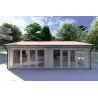 Holzhaus​ AUGUSTA 8x6, 60mm, Frontansicht
