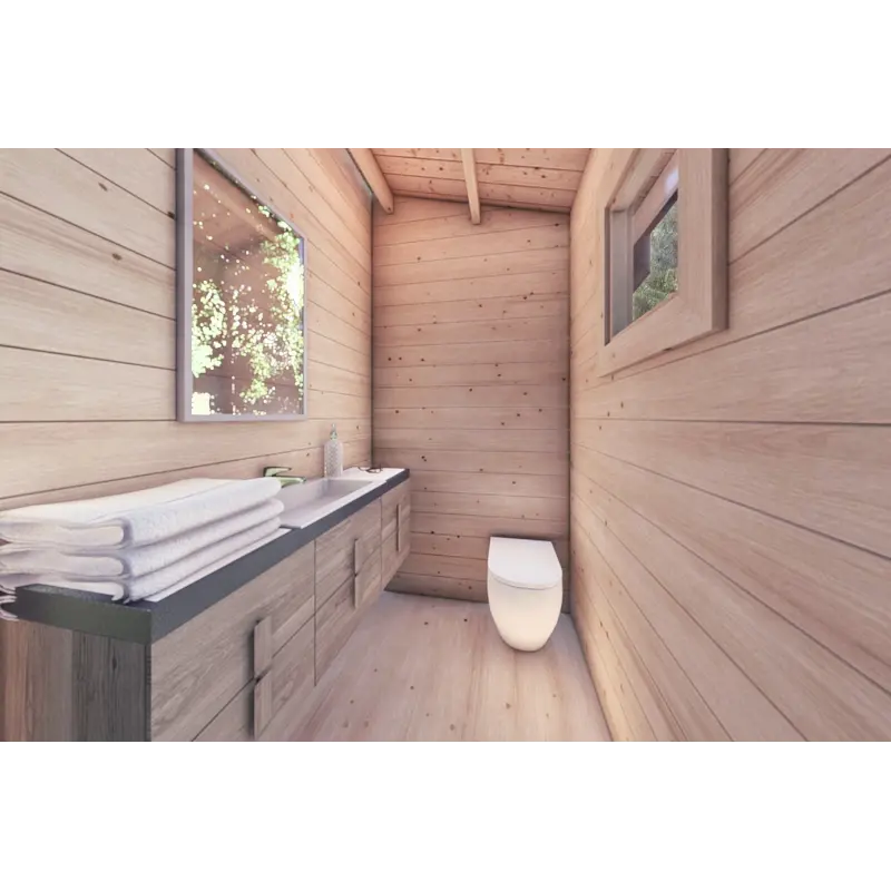 Holzhaus​ AUGUSTA 8x6, 60mm, intérieur salle de bains