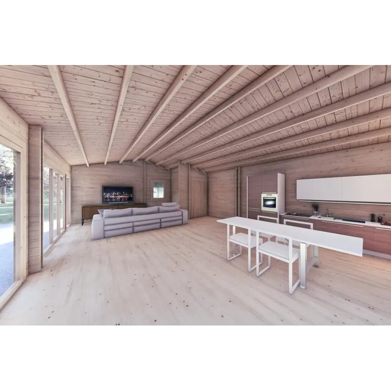Holzhaus​ AUGUSTA 8x6, 60mm, Innenansicht