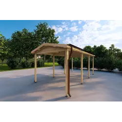 Holz-Carport 6x3, 18 m², Frontansicht rechte Seite