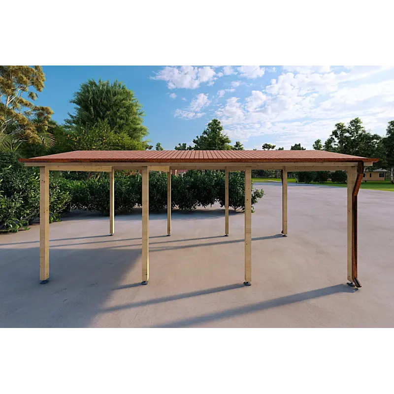 Holz-Carport 6x3, 18 m², rechte Seite