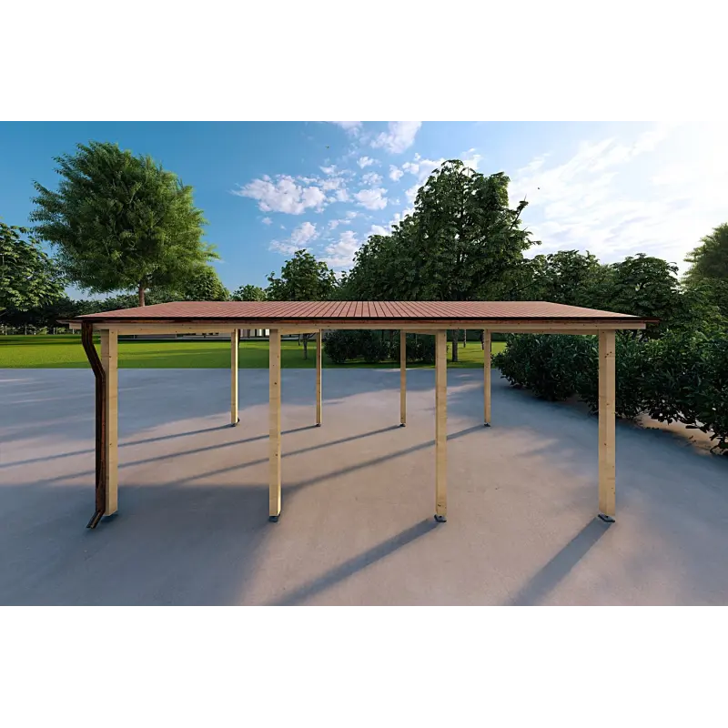 Holz-Carport 6x3, 18 m², linke Seite