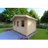 Gartenhaus Holz CHIARA 4x3, 44mm, Frontansicht rechte Seite