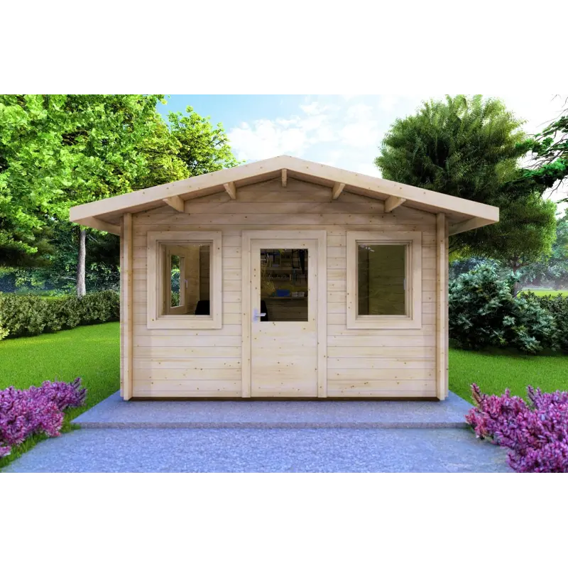 Gartenhaus Holz CHIARA 4x3, 44mm, Frontansicht