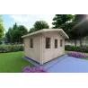 Gartenhaus Holz CHIARA 4x3, 44mm, Frontansicht linke Seite