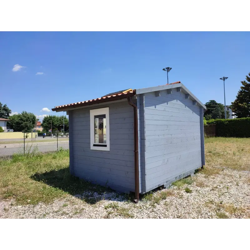 Gartenhaus GIULIA 4x3, 44mm, Rückansicht rechts – realisierte Ausführung