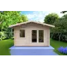 Gartenhaus GIULIA 4x3, 44mm, Frontansicht