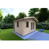 Gartenhaus GIULIA 4x3, 44mm, Frontansicht linke Seite