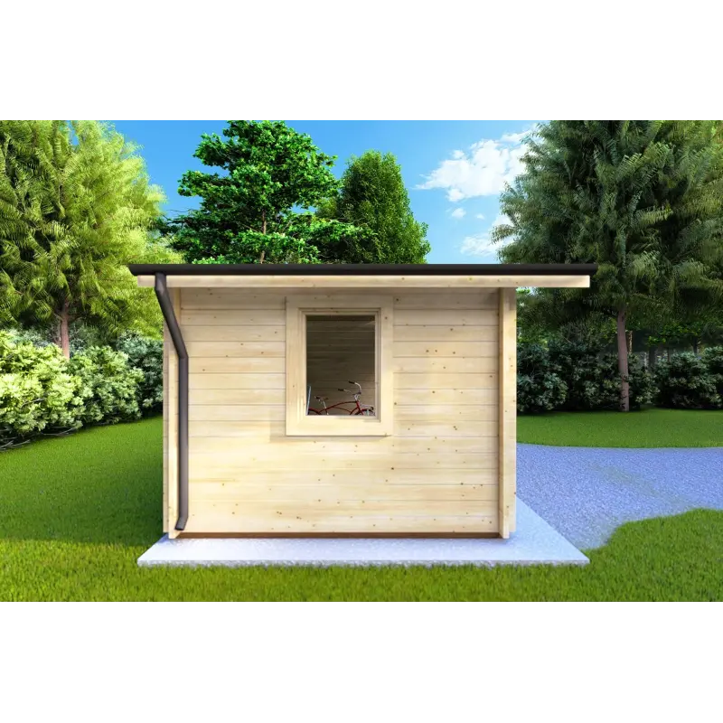 Gartenhaus GIULIA 4x3, 44mm, linke Seite