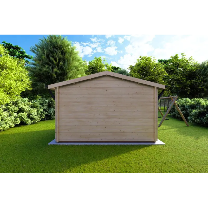 Gartenhaus GIULIA 4x3, 44mm, Rückansicht