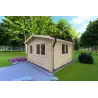Moderne Gartenhaus ANNA 4x4, 44mm, Frontansicht rechte Seite