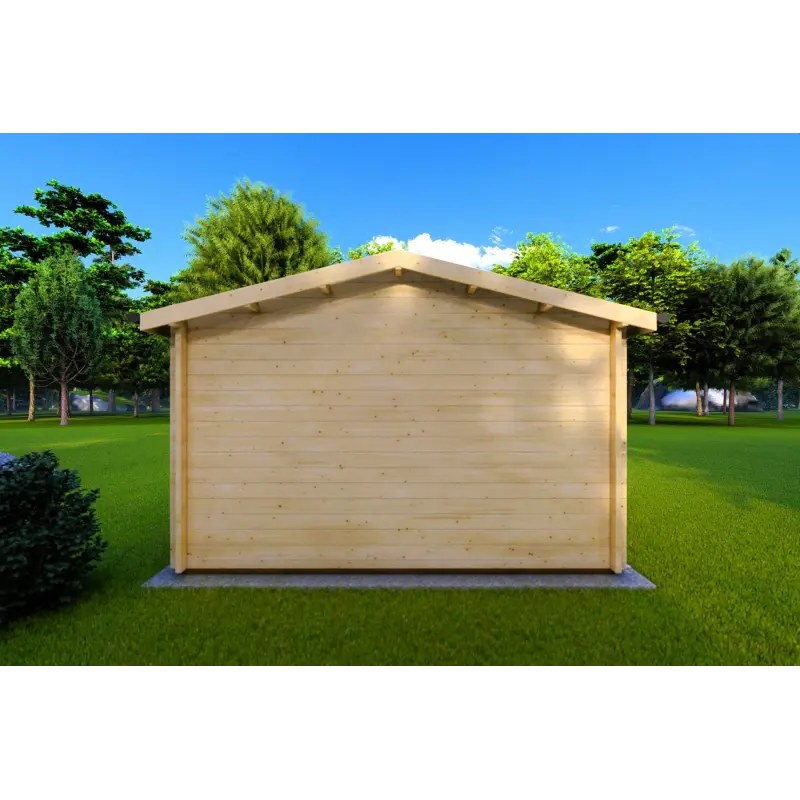 Moderne Gartenhaus ANNA 4x4, 44mm, Rückansicht