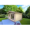 Gartenhaus LAURA 4x4, 44mm, Frontansicht rechte Seite
