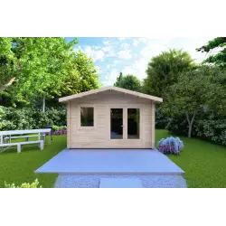 Gartenhaus LAURA 4x4, 44mm, Frontansicht