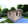 Gartenhaus LAURA 4x4, 44mm, Frontansicht linke Seite