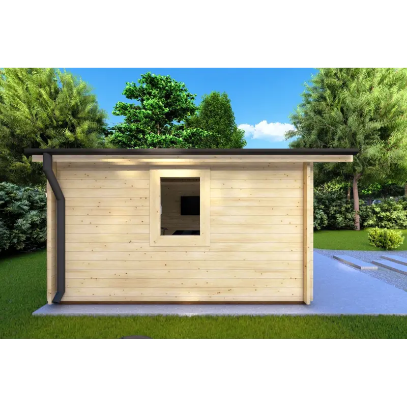 Gartenhaus LAURA 4x4, 44mm, linke Seite