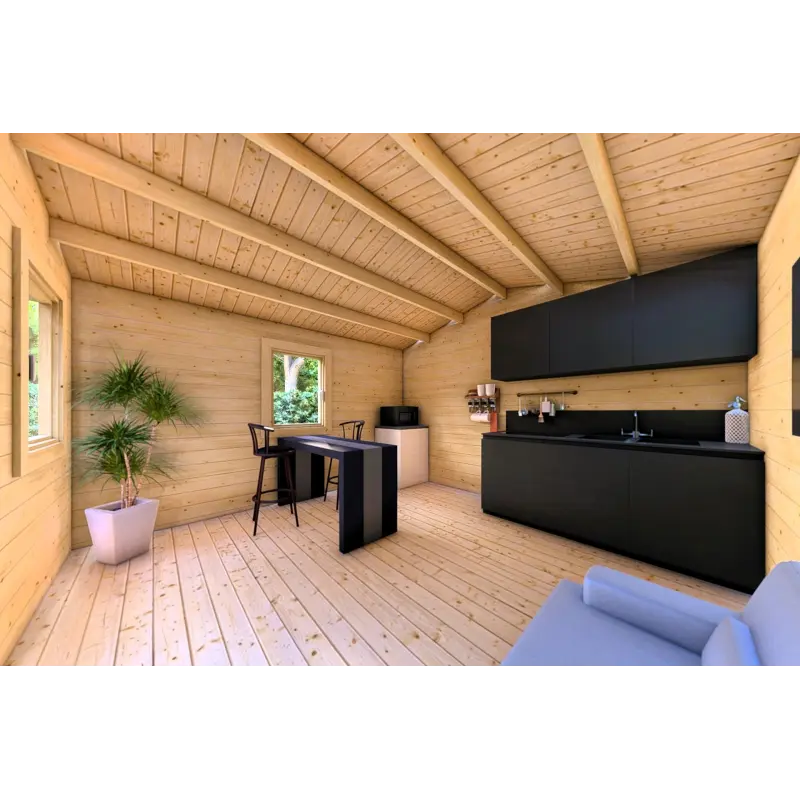 Gartenhaus LAURA 4x4, 44mm, Innenansicht