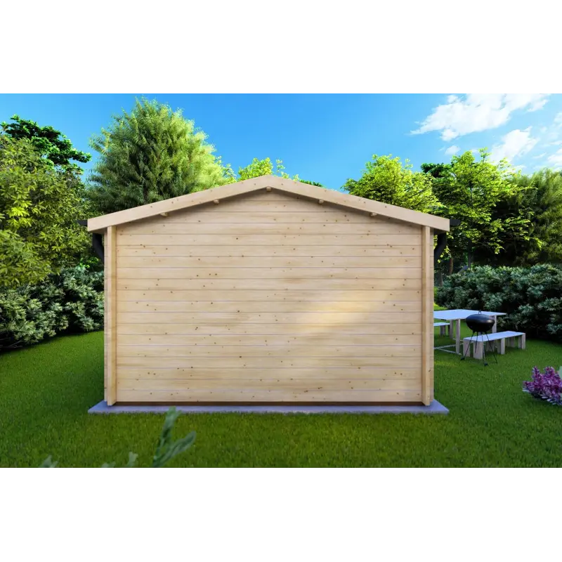 Gartenhaus LAURA 4x4, 44mm, Rückansicht