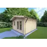 Moderne Gartenhaus MATILDE 5x4, 44mm, Frontansicht rechte Seite
