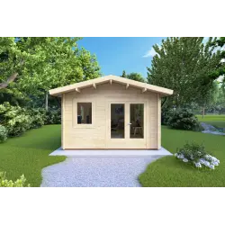 Moderne Gartenhaus MATILDE 5x4, 44mm, Frontansicht
