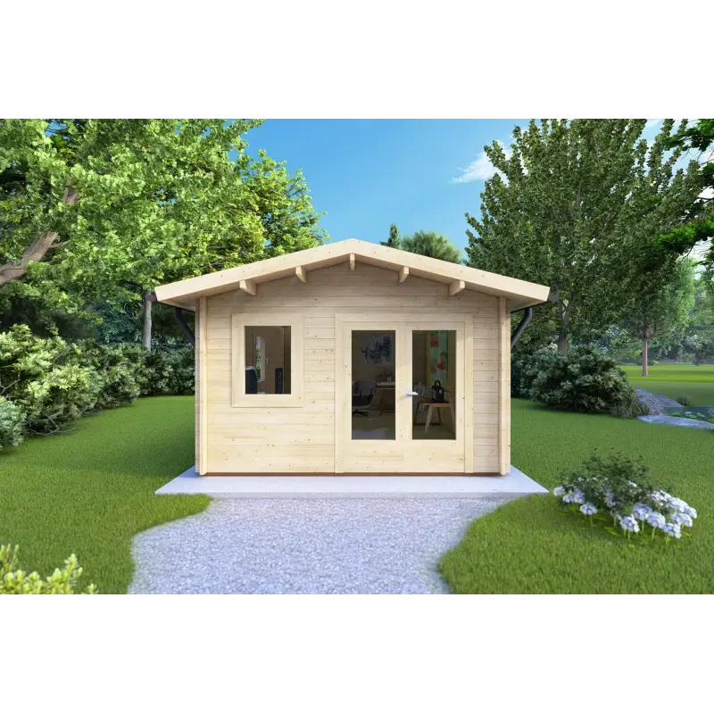 Moderne Gartenhaus MATILDE 5x4, 44mm, Frontansicht