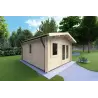 Moderne Gartenhaus MATILDE 5x4, 44mm, Frontansicht linke Seite