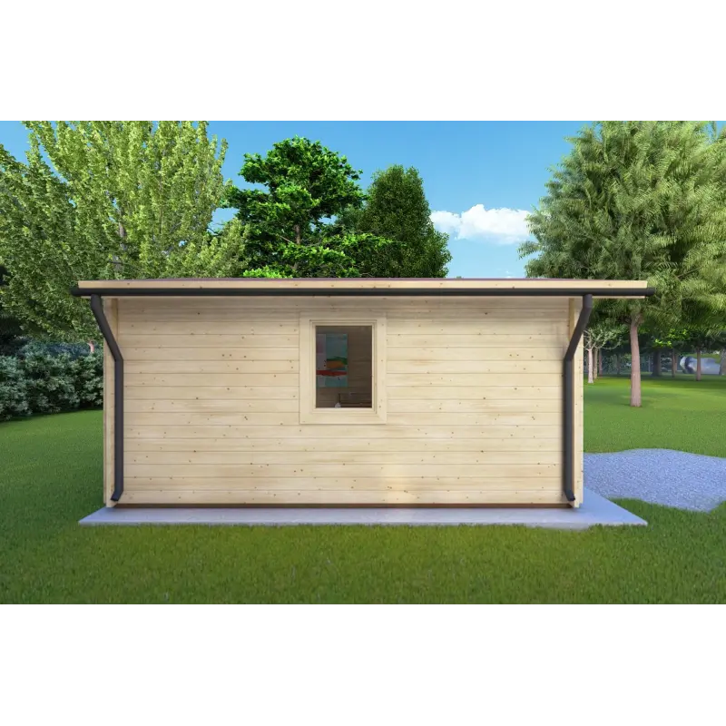Moderne Gartenhaus MATILDE 5x4, 44mm, linke Seite