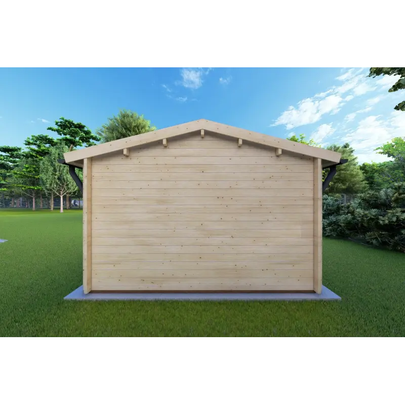 Moderne Gartenhaus MATILDE 5x4, 44mm, Rückansicht